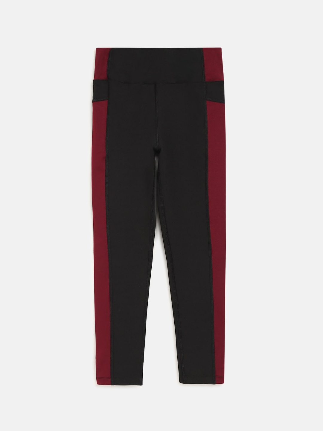 

CHIMPRALA Girls Black & Maroon Solid Tights