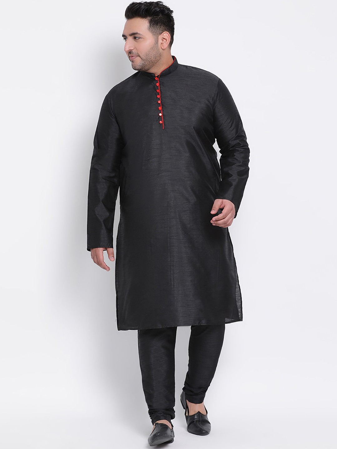 

Hangup Men Black Solid Kurta with Churidar