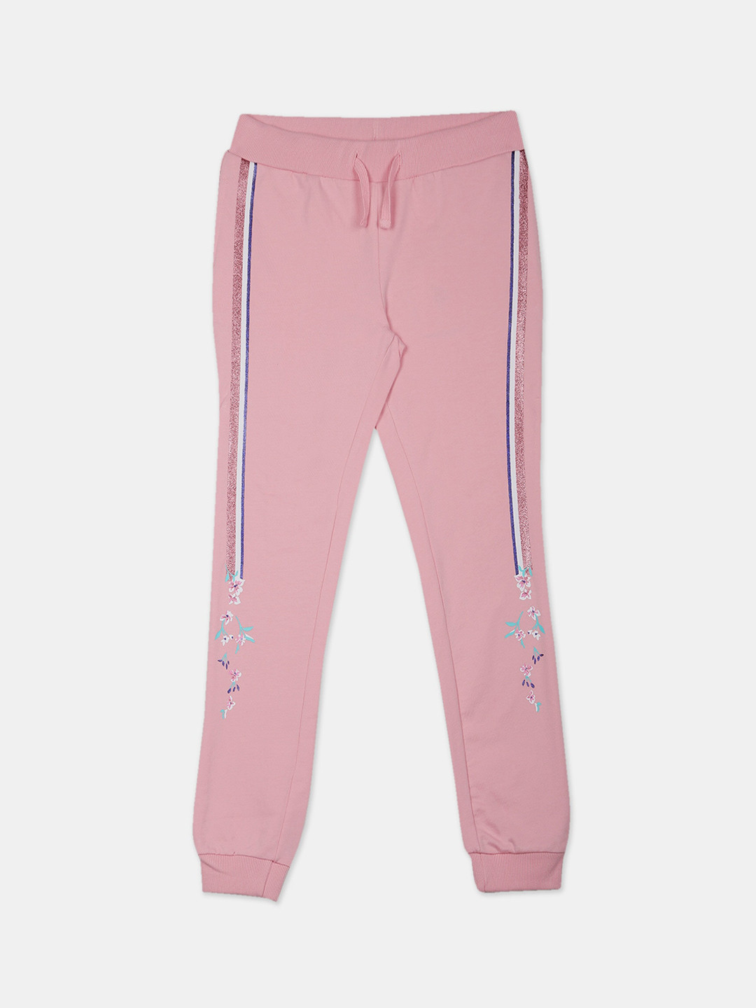 

U.S. Polo Assn. Kids Girls Pink Solid Straight-Fit Joggers