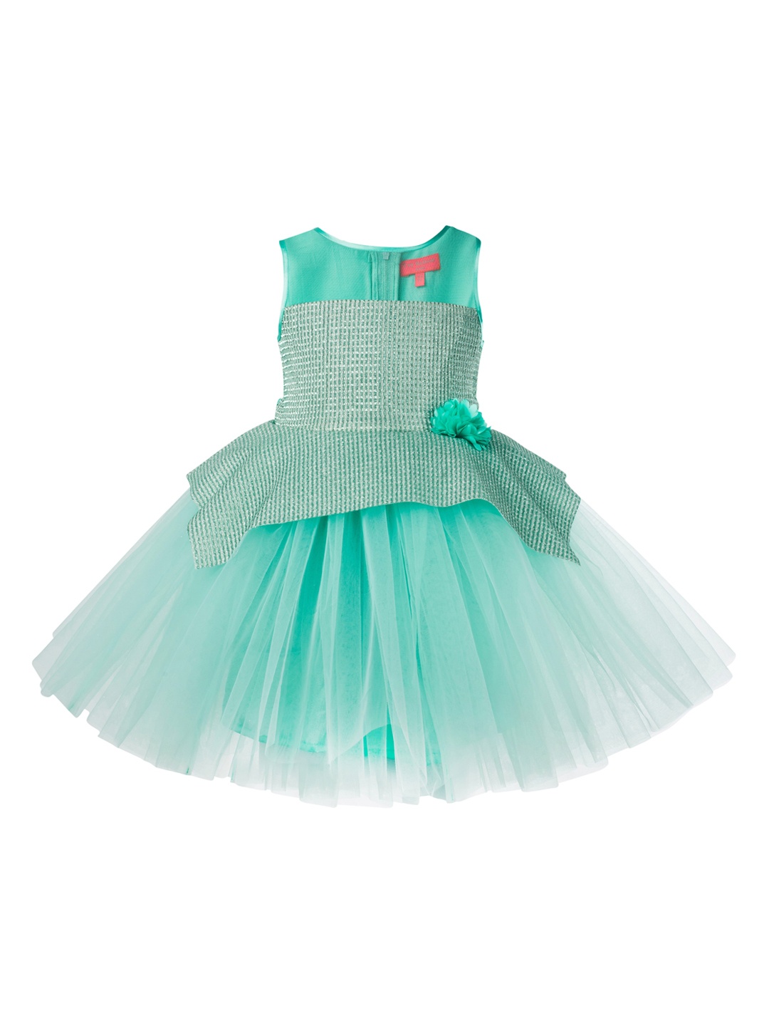 

Toy Balloon kids Girls Blue Self Design Fit & Flare Dress