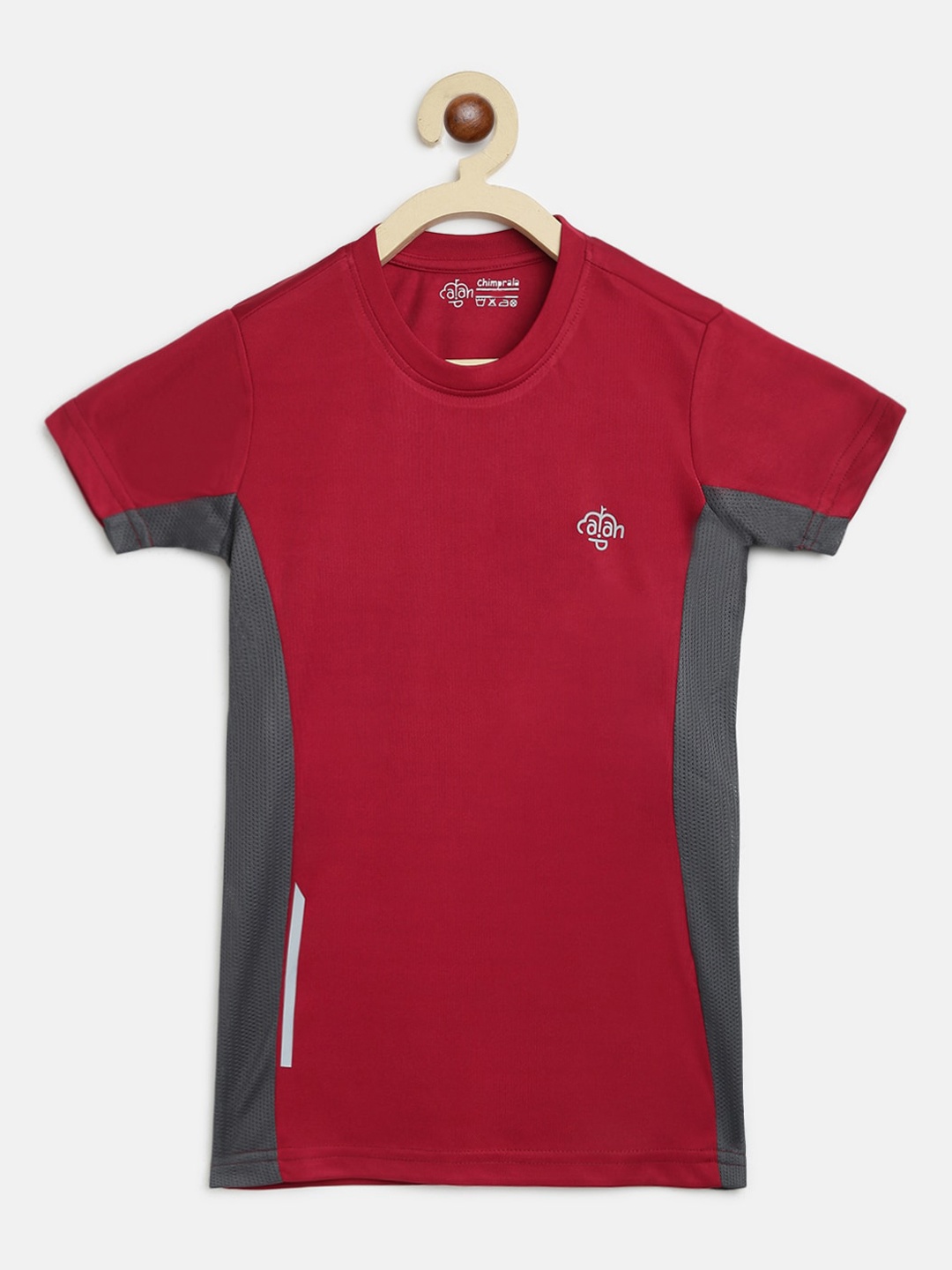 

CHIMPRALA Girls Maroon Solid Round Neck T-shirt