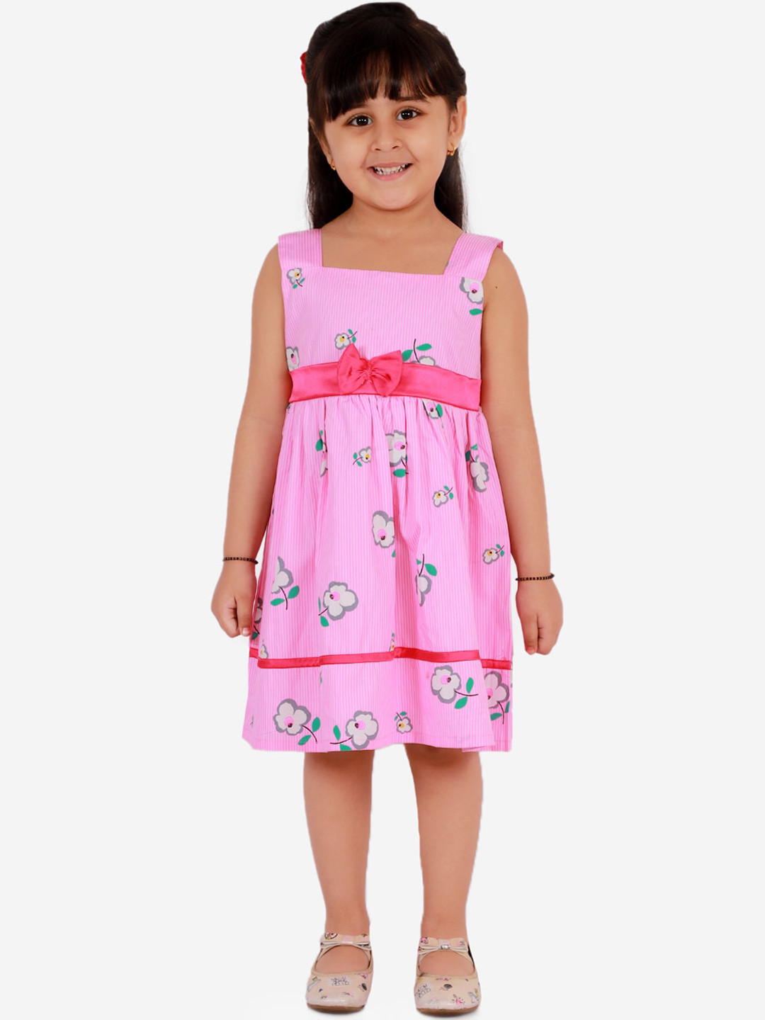

KID1 Girls Pink Floral Printed Fit and Flare Dress