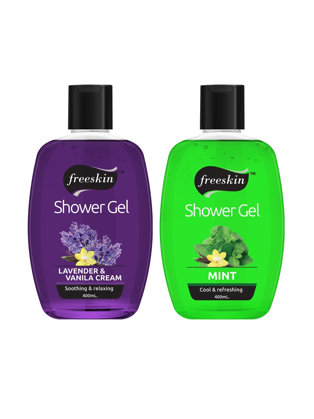 

Freeskin Unisex Pack of 2 Lavender & Mint Shower Gel 400 ml, Multi