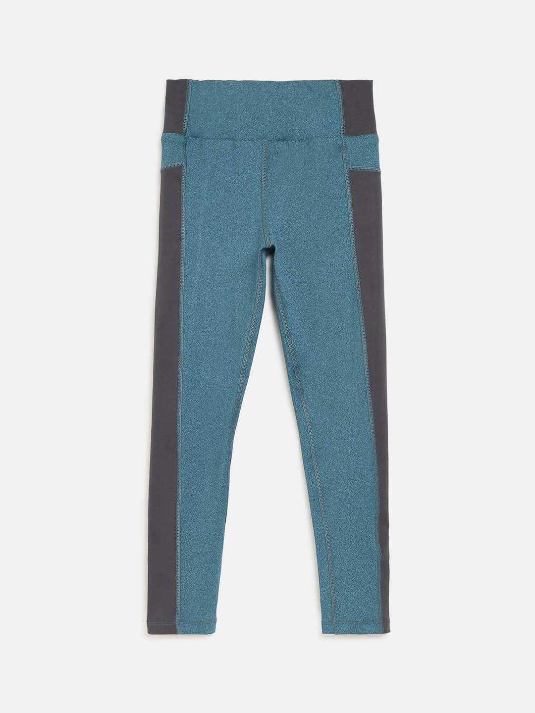 

CHIMPRALA Girls Green & Grey Solid Tights