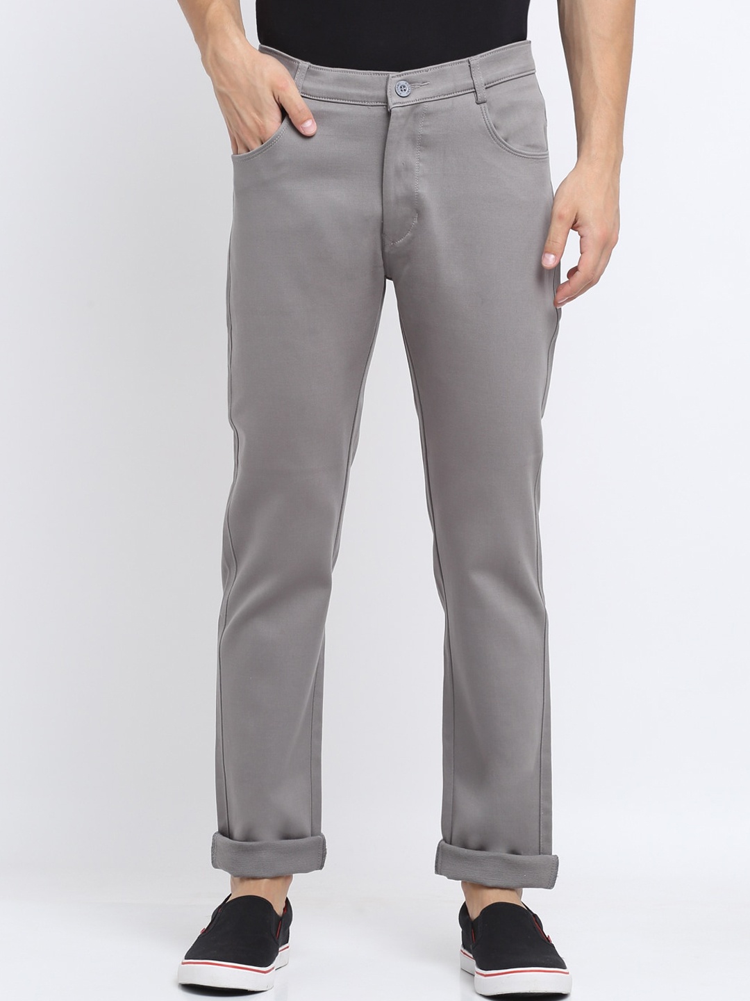 

Rodamo Men Grey Slim Fit Mid-Rise Clean Look Jeans
