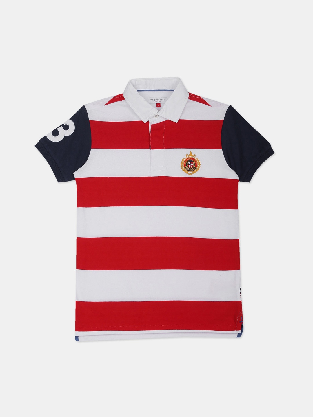 

U.S. Polo Assn. Kids Boys Red Striped Polo Collar T-shirt