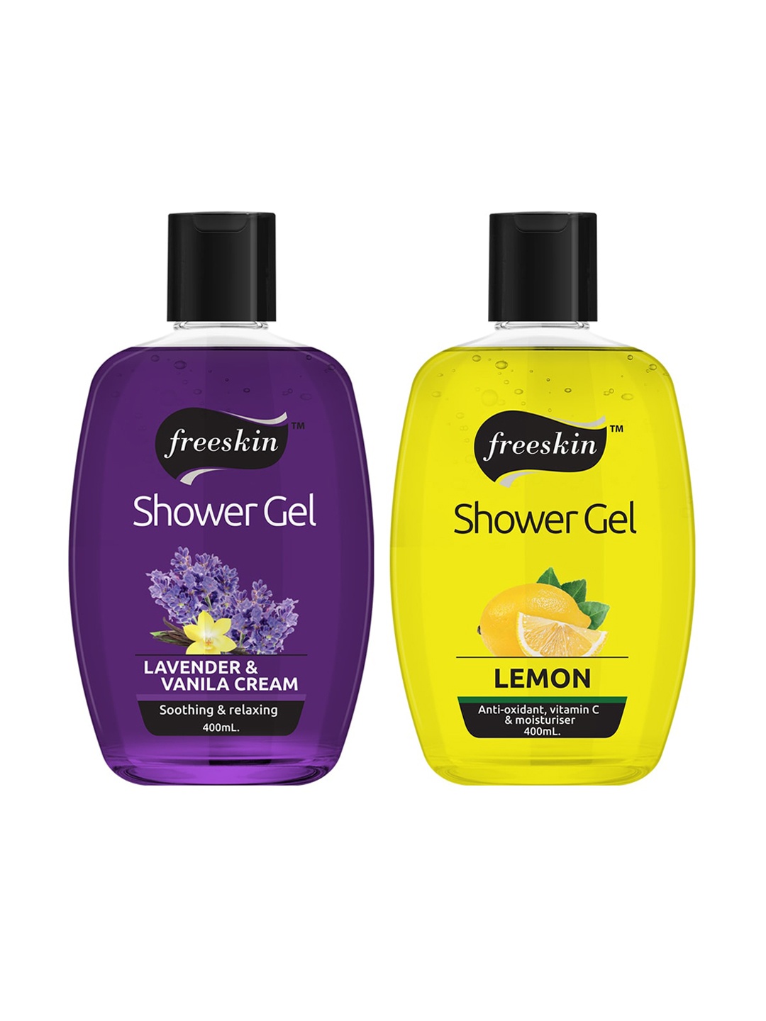 

Freeskin Unisex Pack of 2 Lavender & Lemon Shower Gel 400 ml, Multi