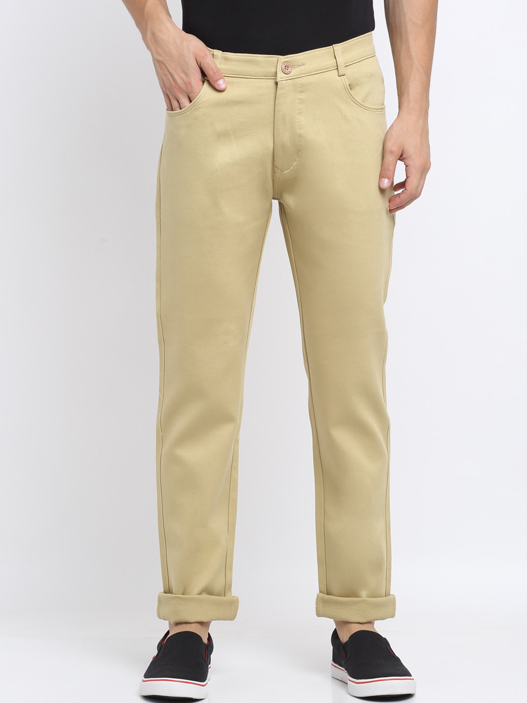 

Rodamo Men Beige Slim Fit Mid-Rise Clean Look Jeans