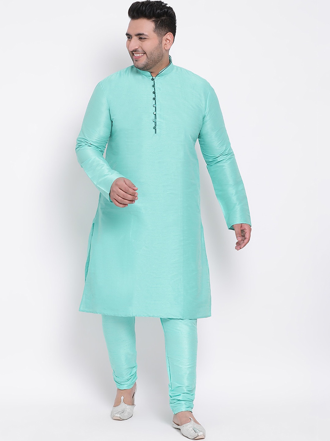 

Hangup Men Green Solid Kurta with Pyjamas