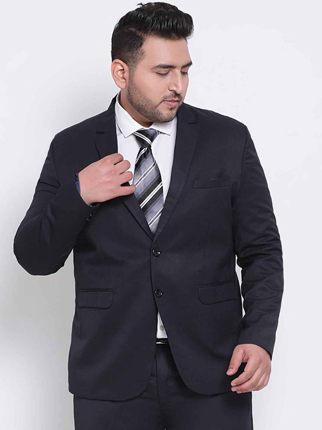 Hangup Men Black Solid Single-Breasted Blazer