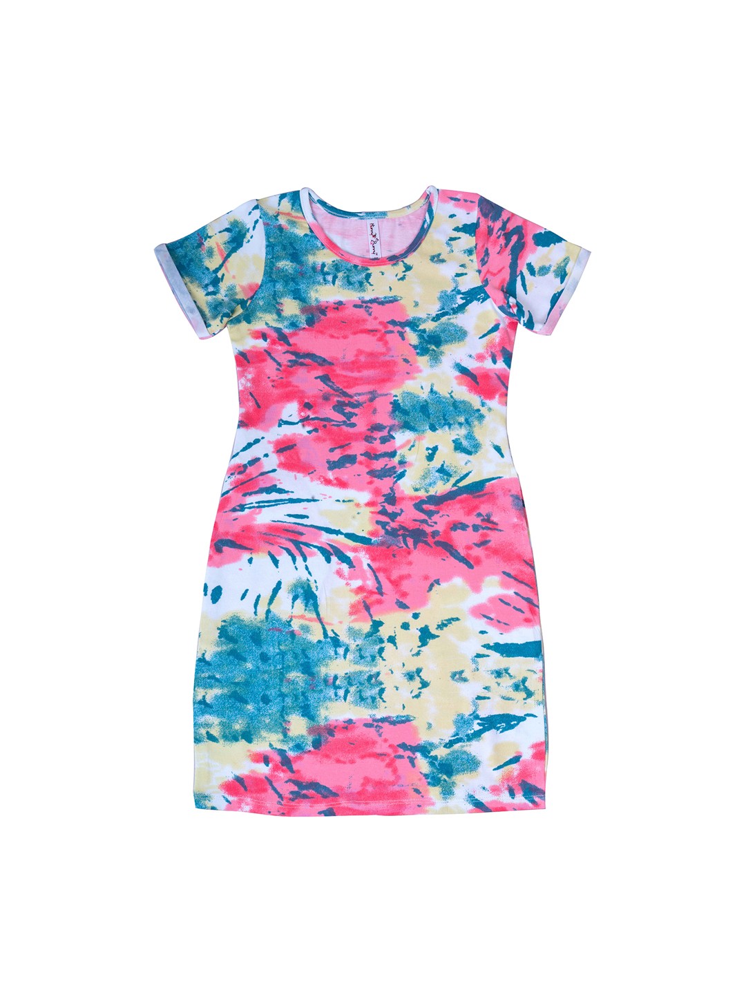 

Hunny Bunny Girls Multicoloured Tie and Dyed Pure Cotton T-shirt Dress, Multi