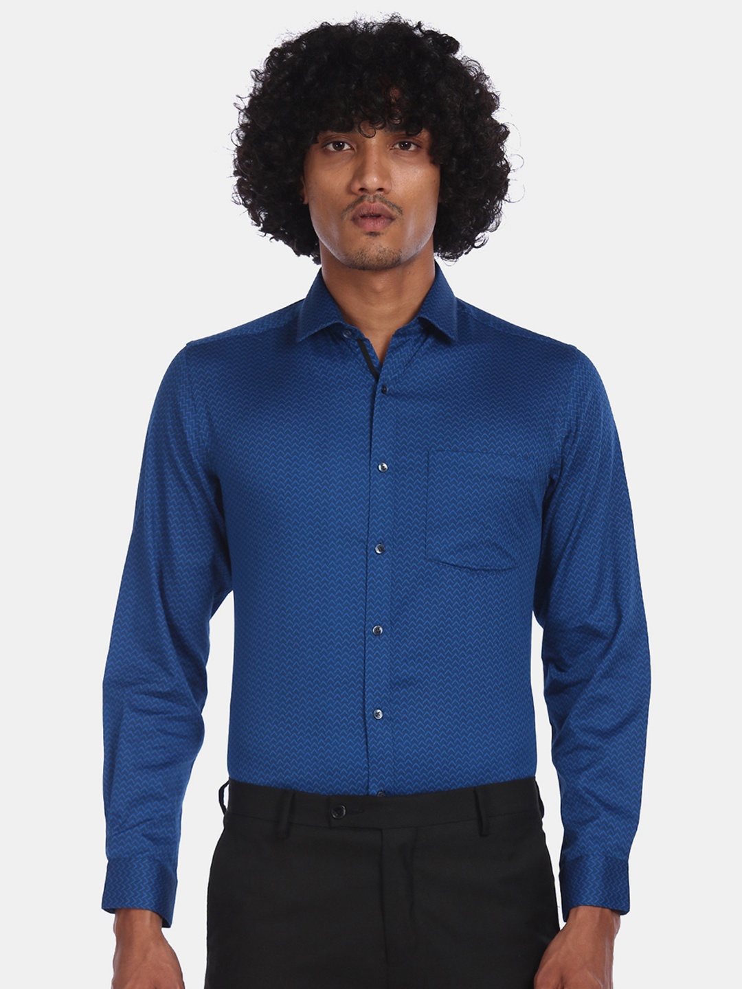 

Arrow Men Blue Regular Fit Solid Formal Shirt