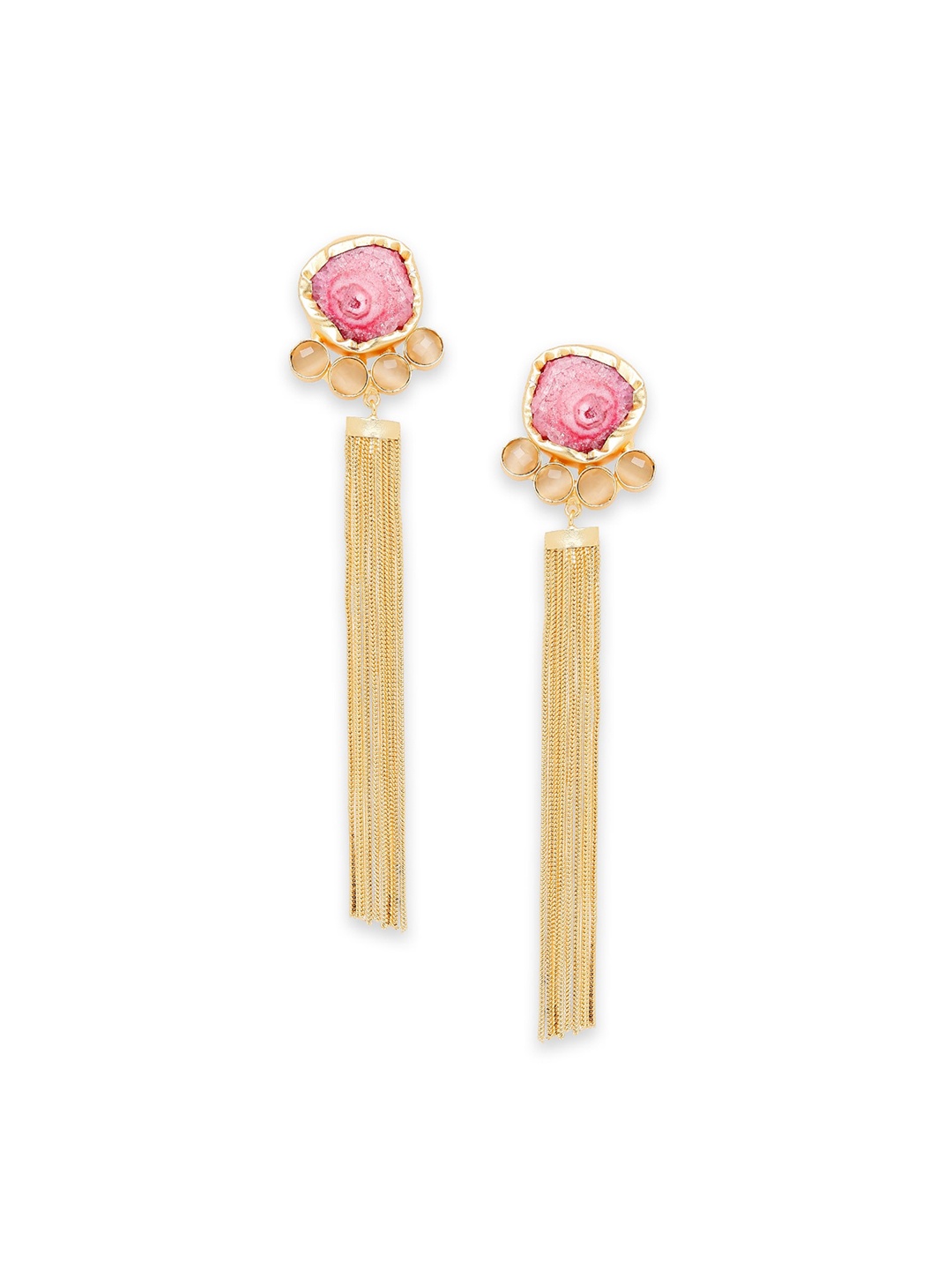 

Moon Dust Gold-Toned Contemporary Drop Earrings