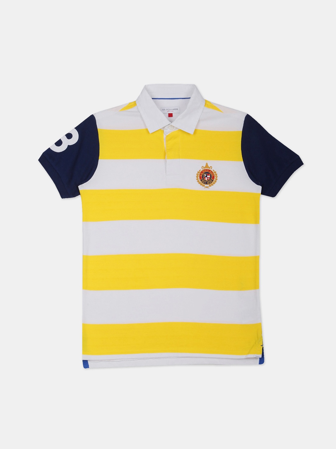 

U.S. Polo Assn. Kids Boys Yellow Striped Polo Collar T-shirt