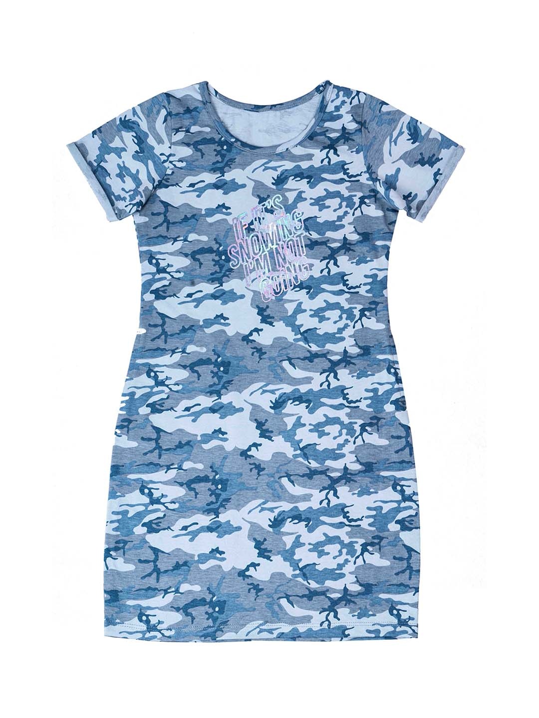 

Hunny Bunny Girls Grey Printed A-Line Dress