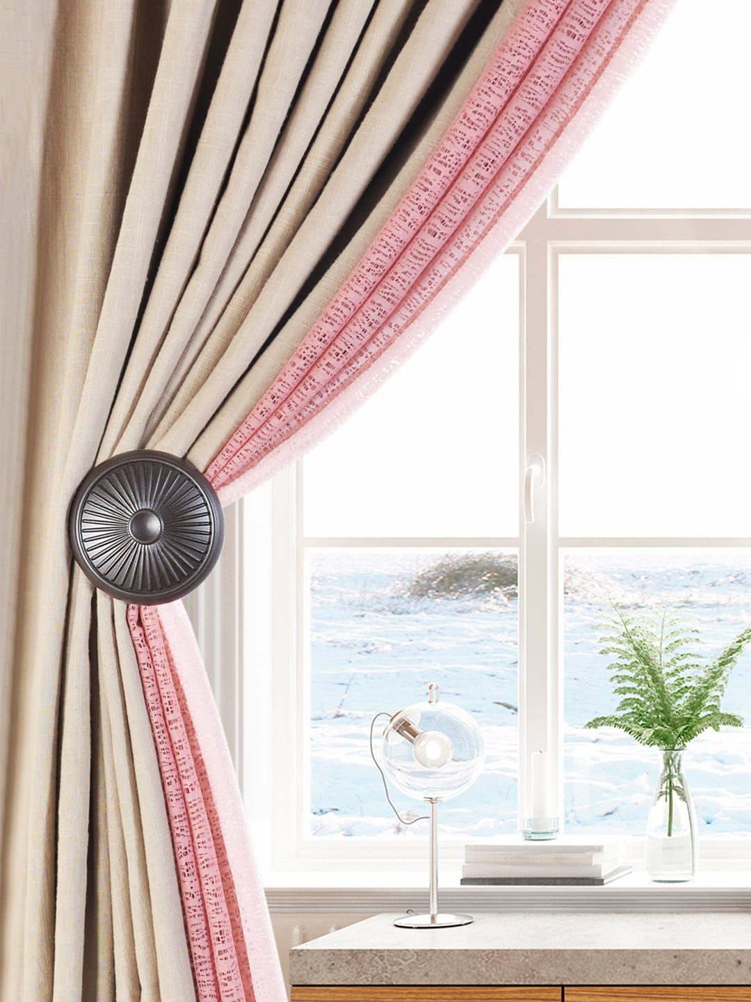 

Deco Window Set Of 2 Brown Matt Textured Holdbacks