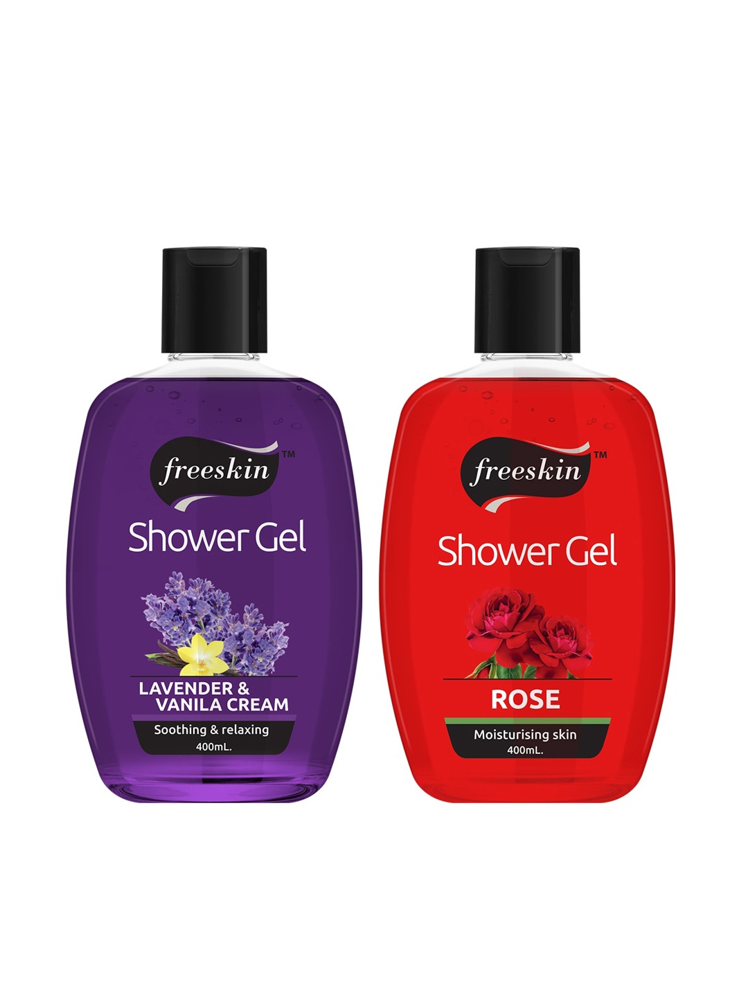 

Freeskin Unisex Pack of 2 Lavender & Rose Shower Gel 400 ml, Multi