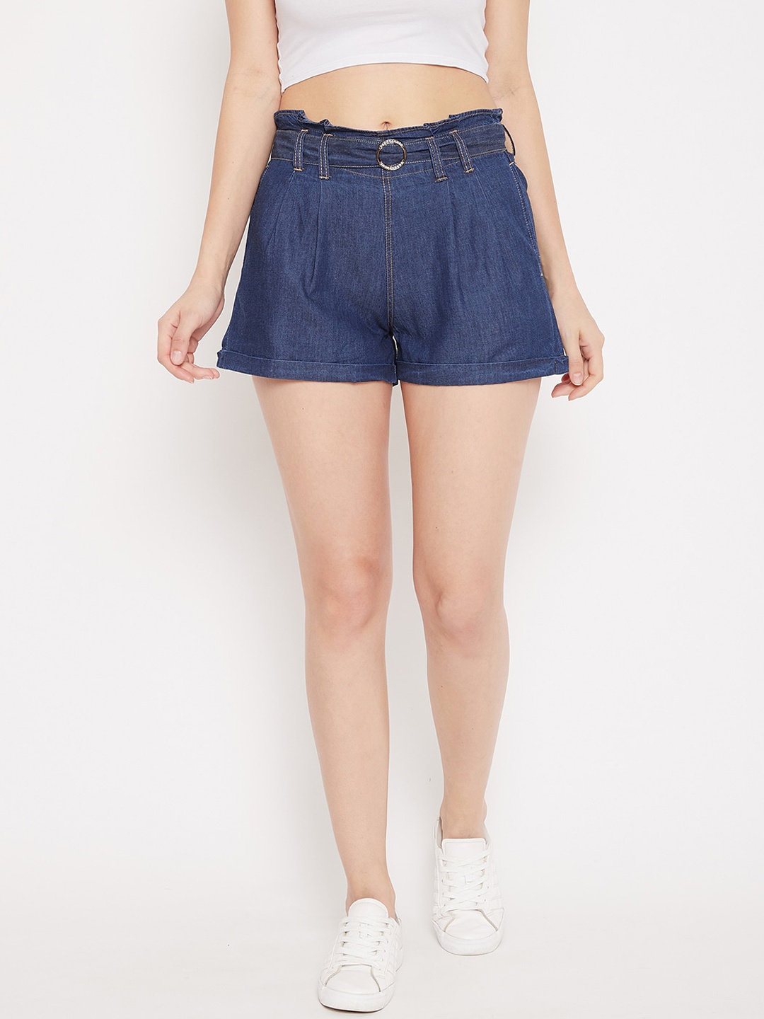 

C9 AIRWEAR Women Navy Blue Washed Loose Fit Denim Shorts