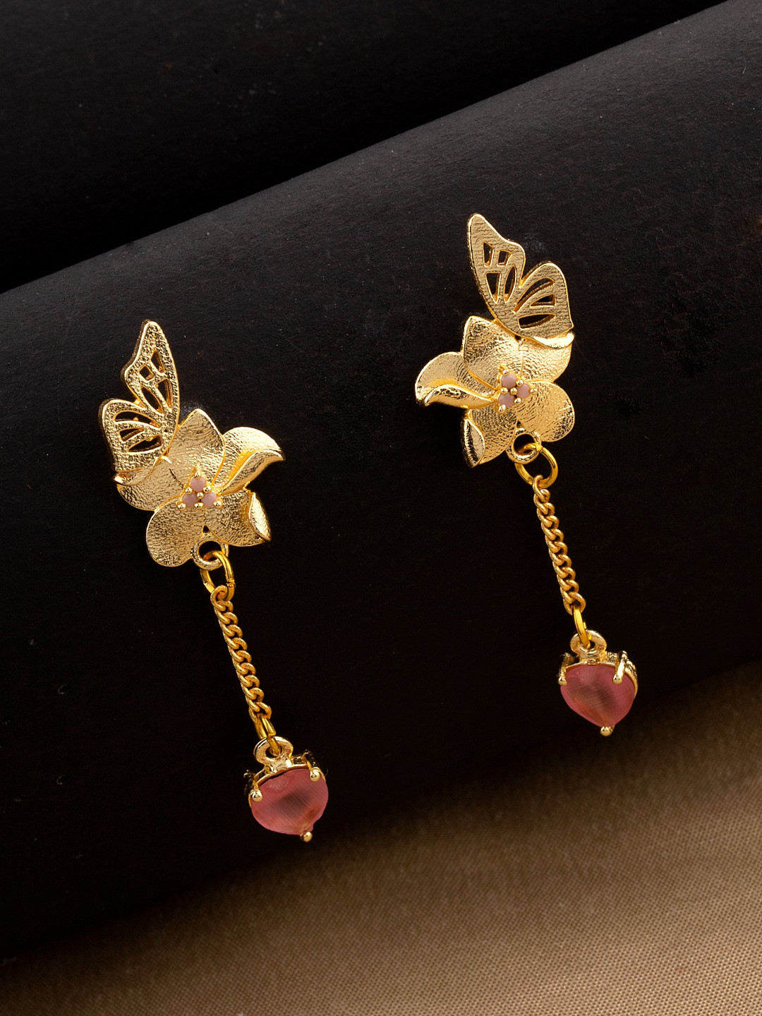 

Voylla Gold-Plated Contemporary Drop Earrings