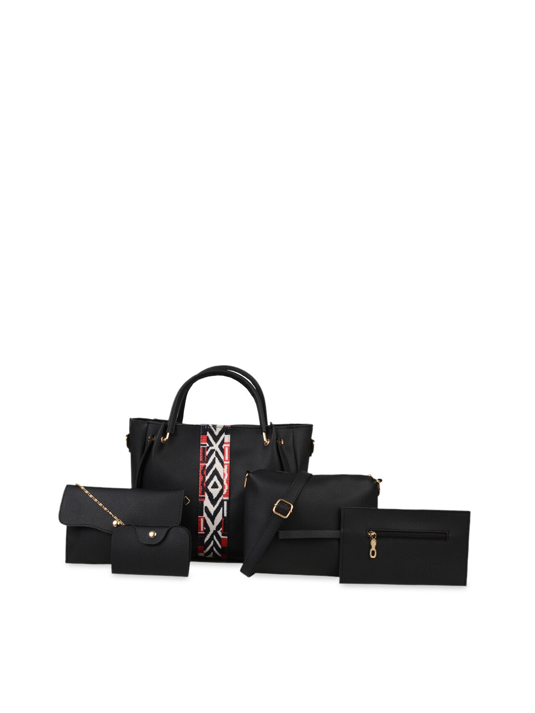

Vivinkaa Black Self Design Pack of 5 Sling Bag