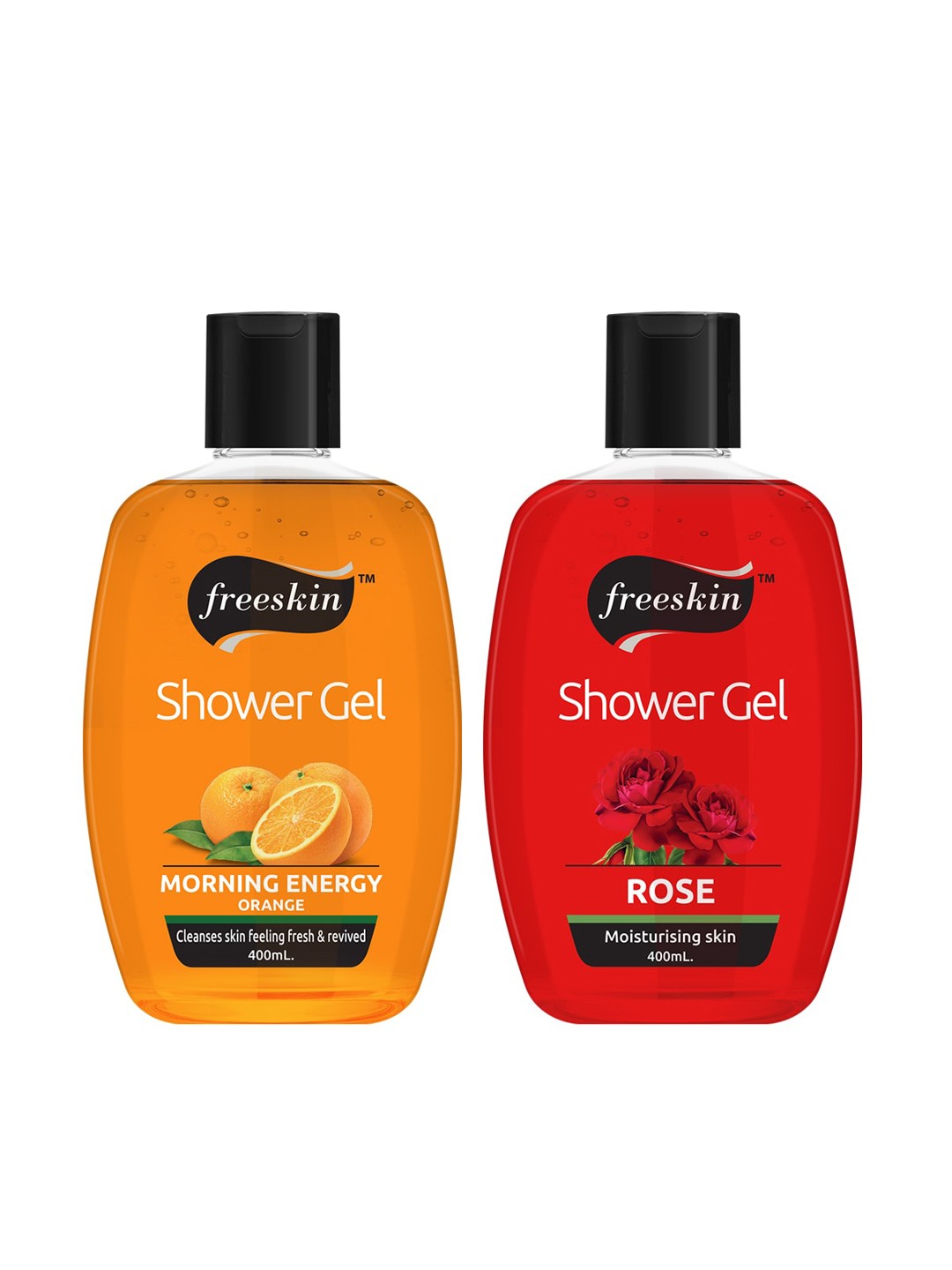 

Freeskin Unisex Pack of 2 Orange & Rose Shower Gel 400 ml, Multi