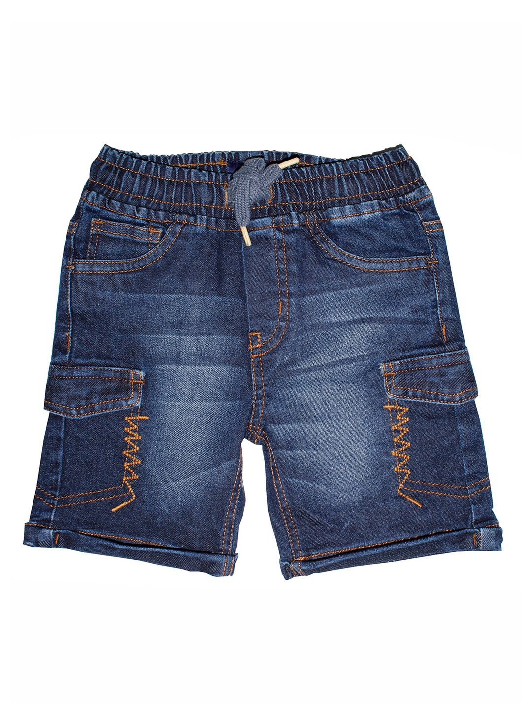 

KiddoPanti Boys Blue Washed Cotton Regular Fit Denim Shorts