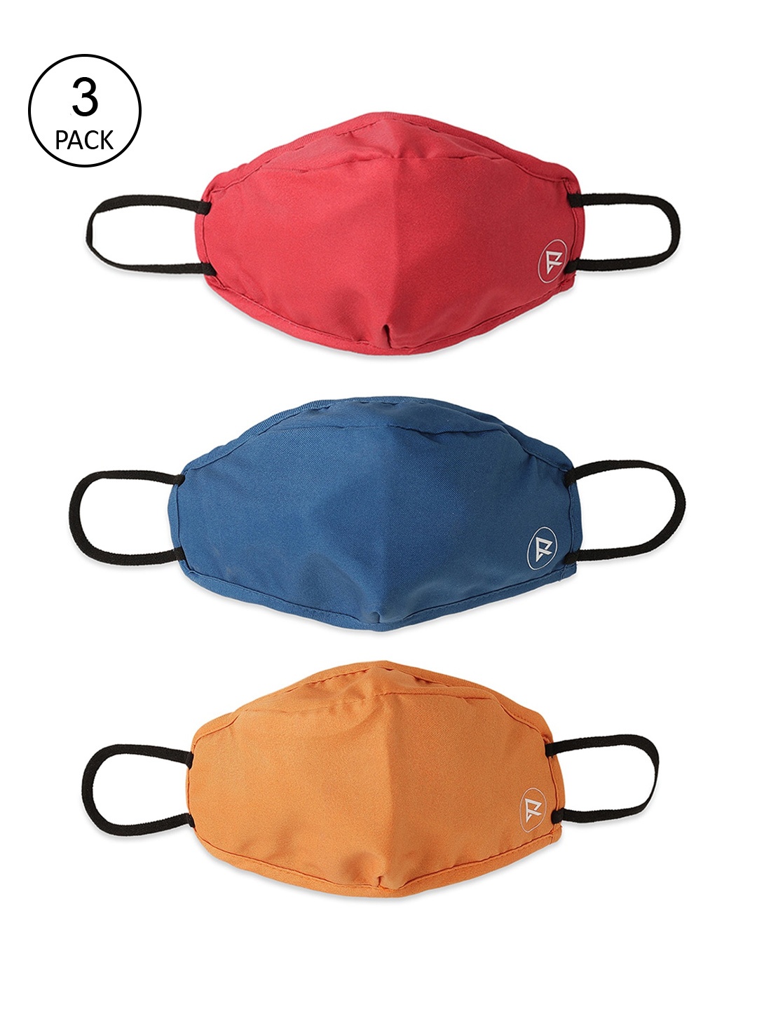 

ZERO RISQUE Kids Blue & Red Pack Of 3 3-Ply Re-usable Anti-Bacterial Protective Face Masks