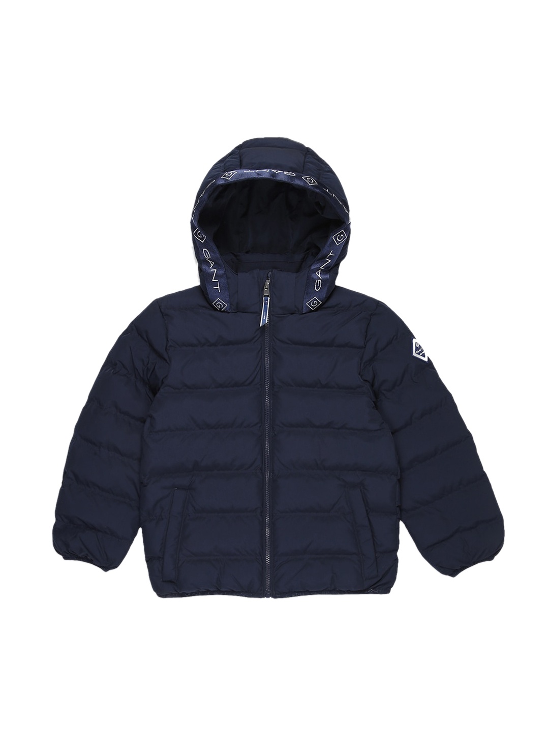 

GANT Boys Navy Blue Solid Hooded Puffer Jacket