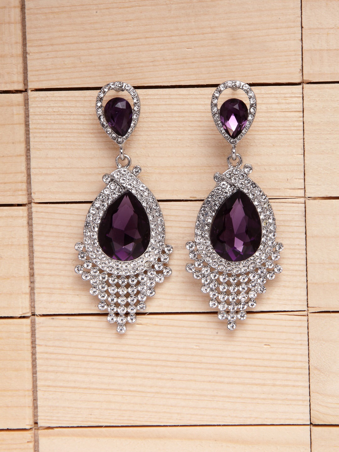 

Shining Diva Fashion Violet Contemporary Drop Earrings