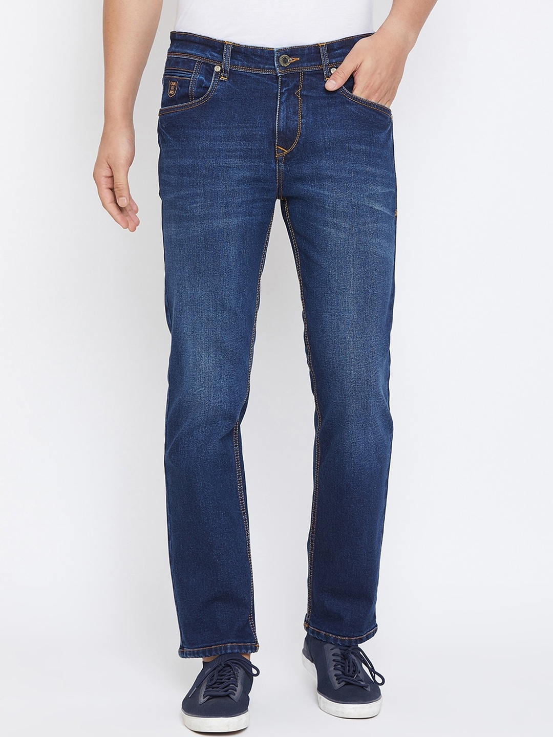 

Canary London Men Blue Straight Fit Mid-Rise Low Distress Jeans