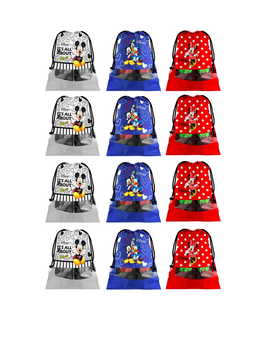 Kuber Industries Set Of 12 Disney Printed Dust-proof Shoe Organizers, Blue