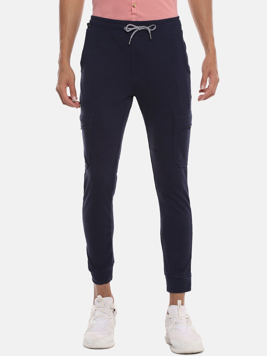 

Campus Sutra Men Navy Blue Solid Straight-Fit Cotton Joggers