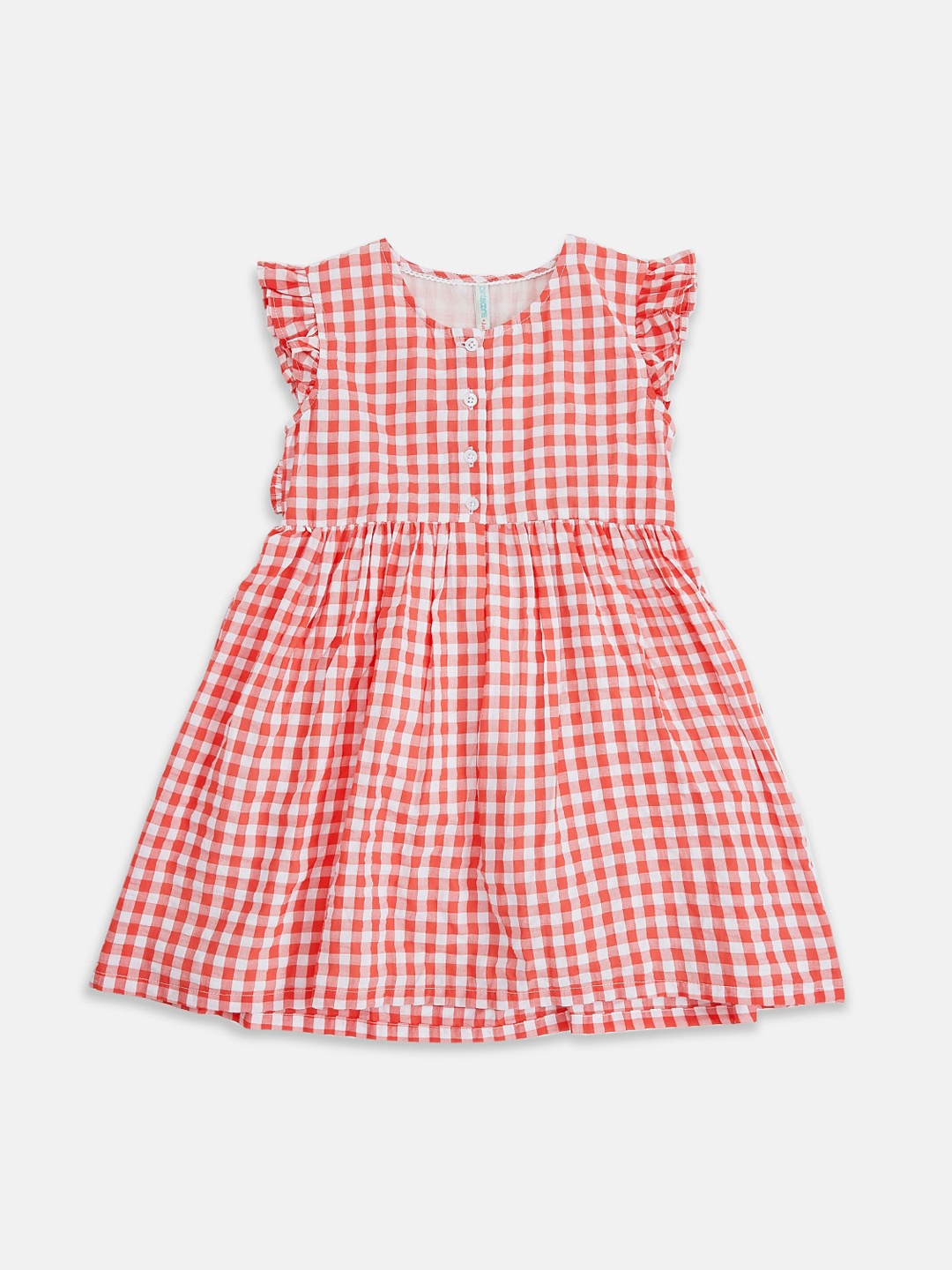 

Pantaloons Junior Girls Red Checked Fit and Flare Dress