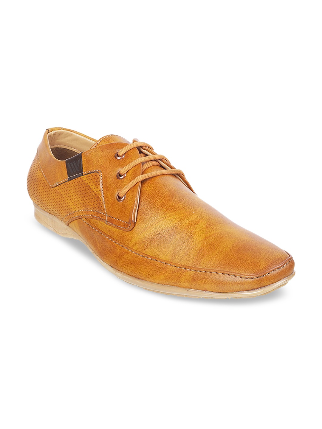 

WALKWAY by Metro Men Tan Brown Solid Formal Derbys