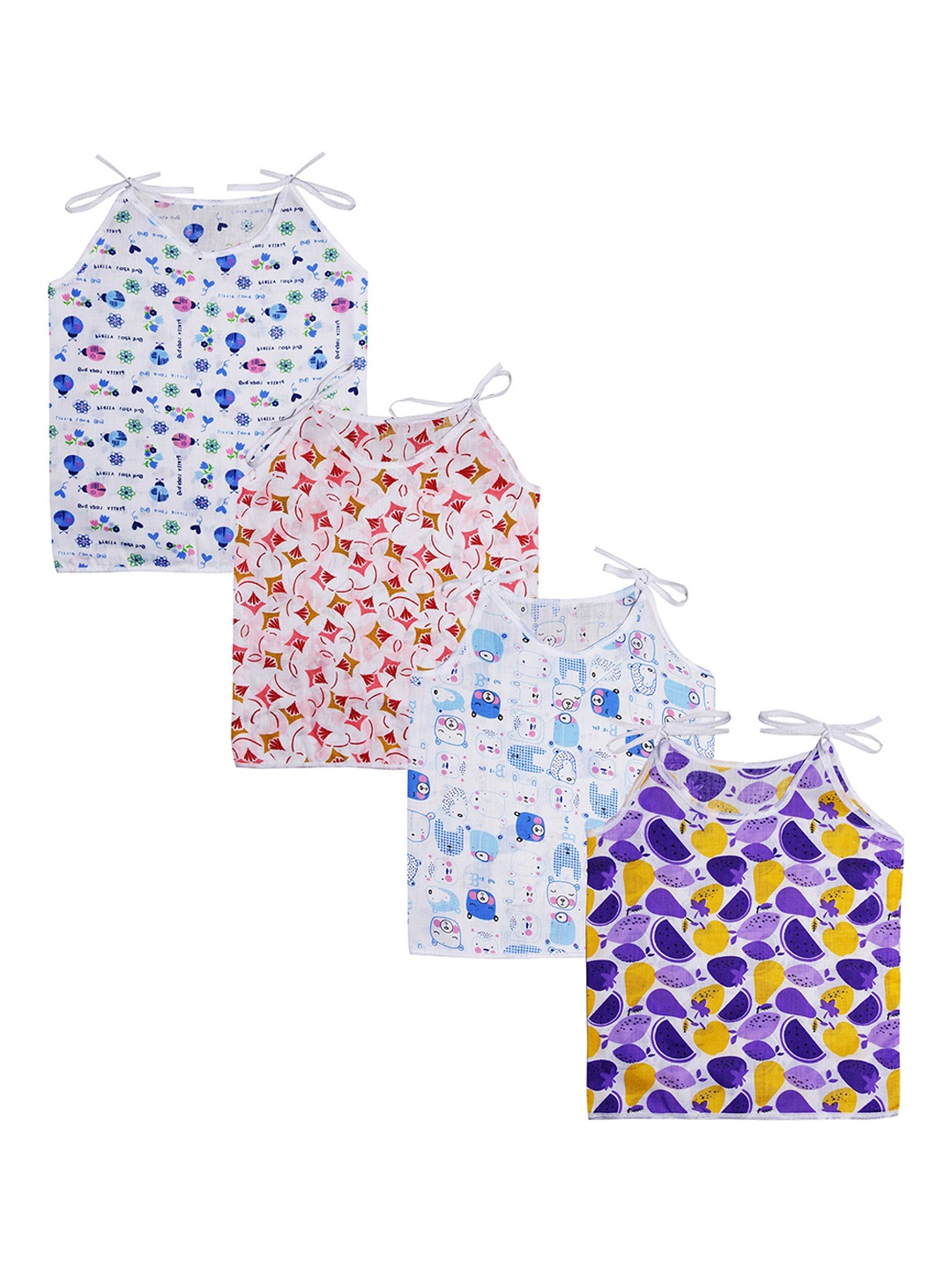 

Orange and Orchid Infant Boys Pack Of 4 Assorted Printed Cotton Jhablas