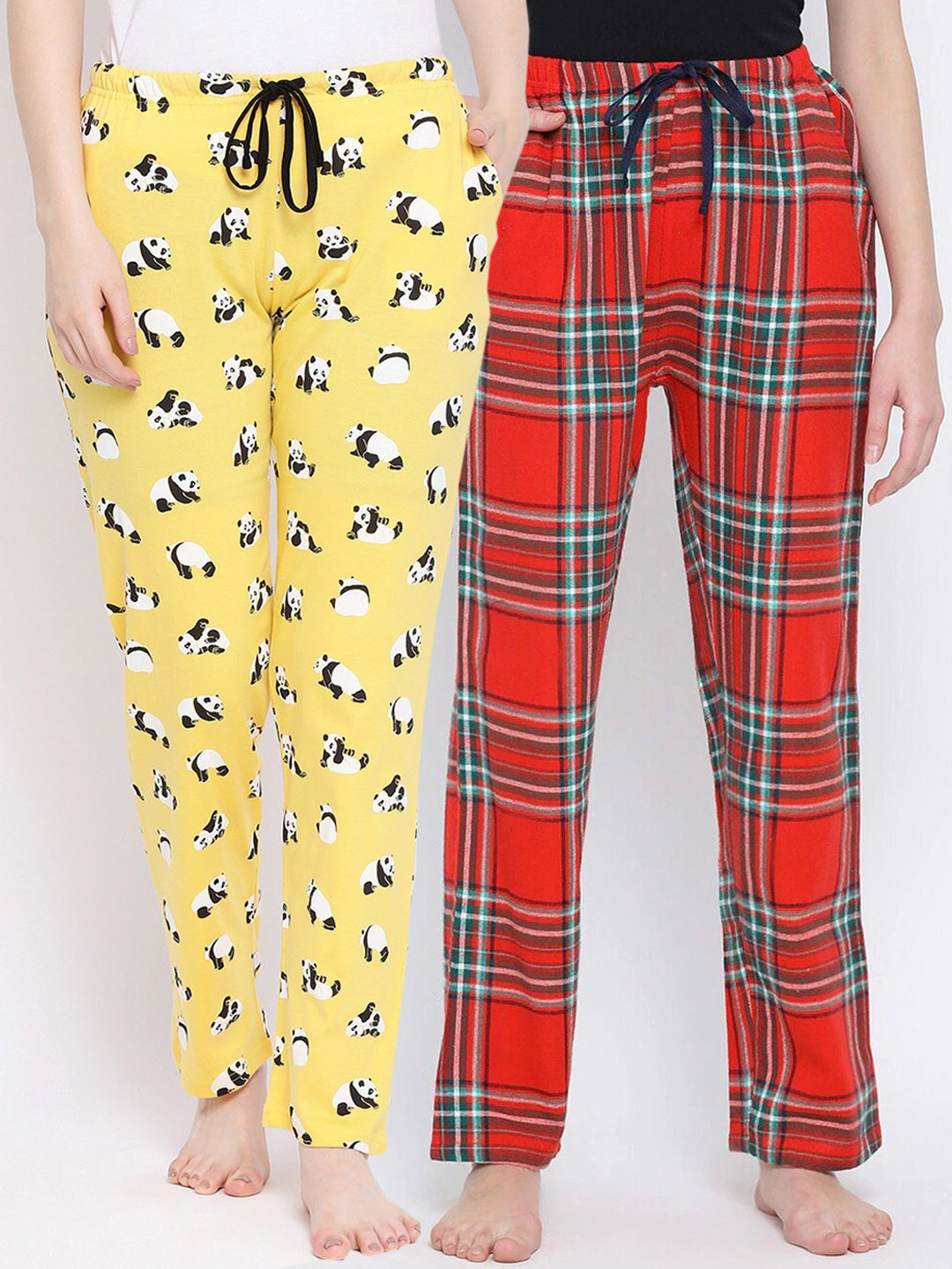 

Kanvin Women Pack Of 2 Lounge Pants, Yellow