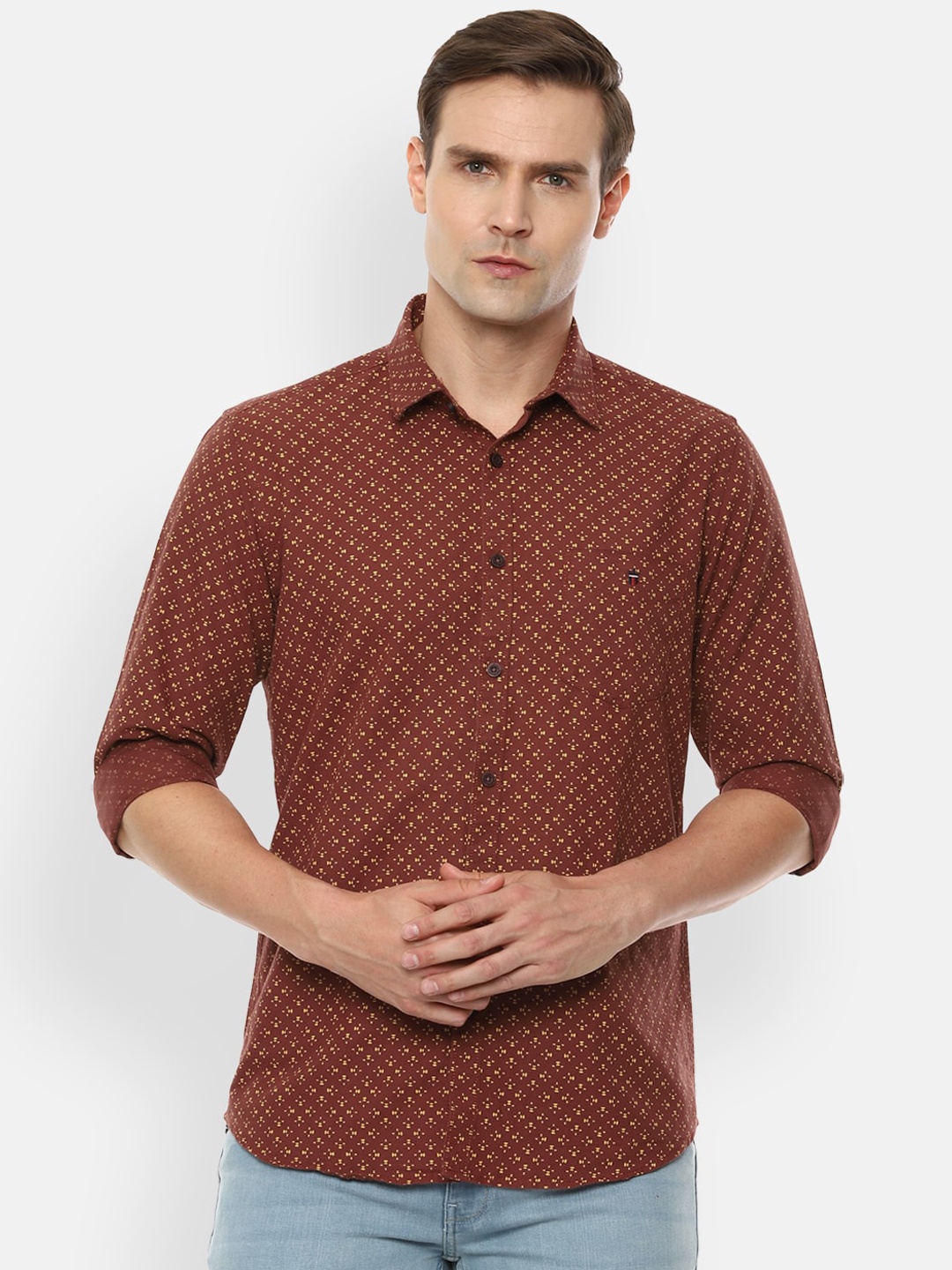 

Louis Philippe Sport Men Brown Slim Fit Printed Casual Shirt