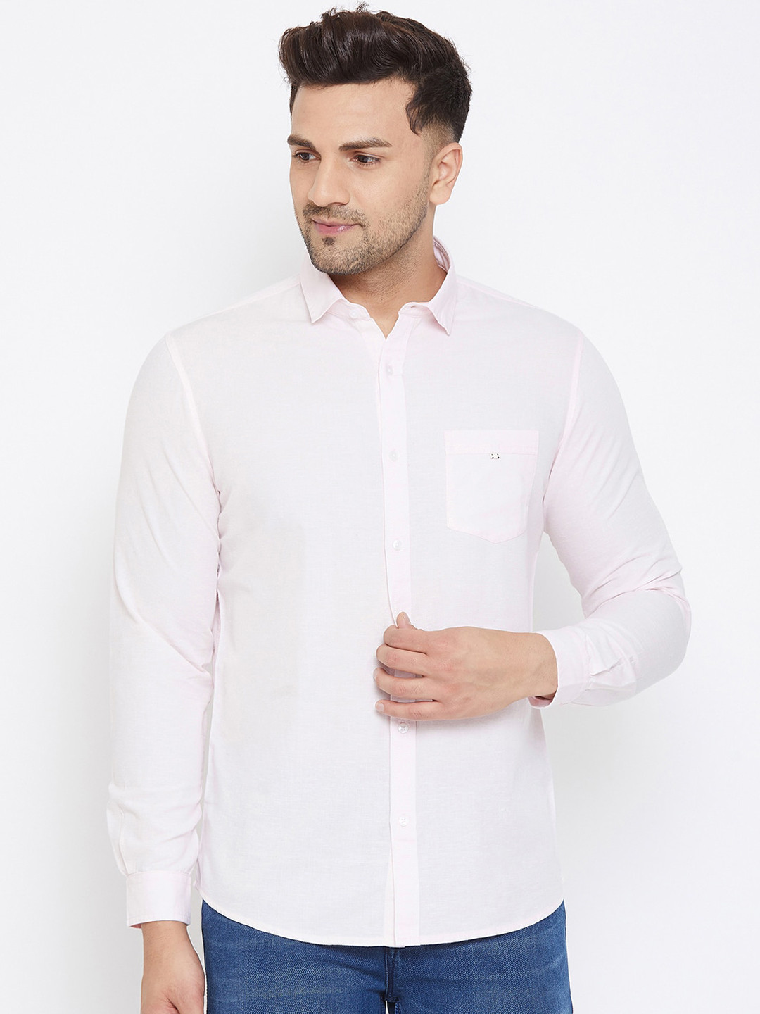 

Canary London Men Pink Slim Fit Solid Casual Shirt