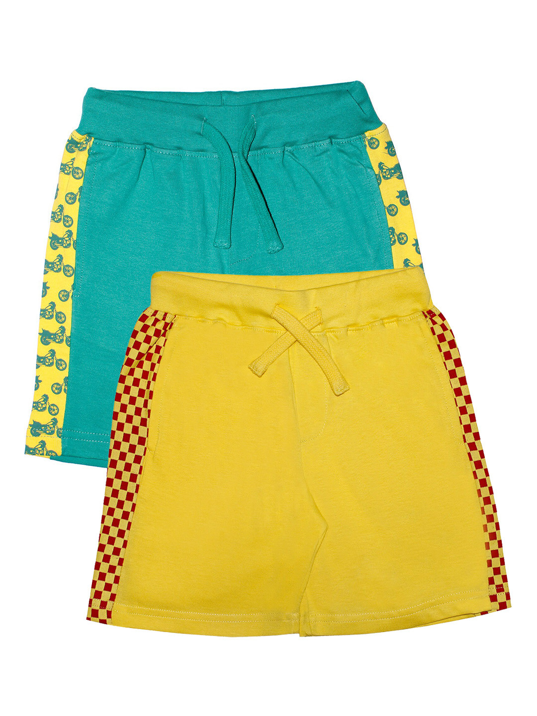 

KiddoPanti Boys Pack of 2 Solid Regular Fit Shorts, Mustard