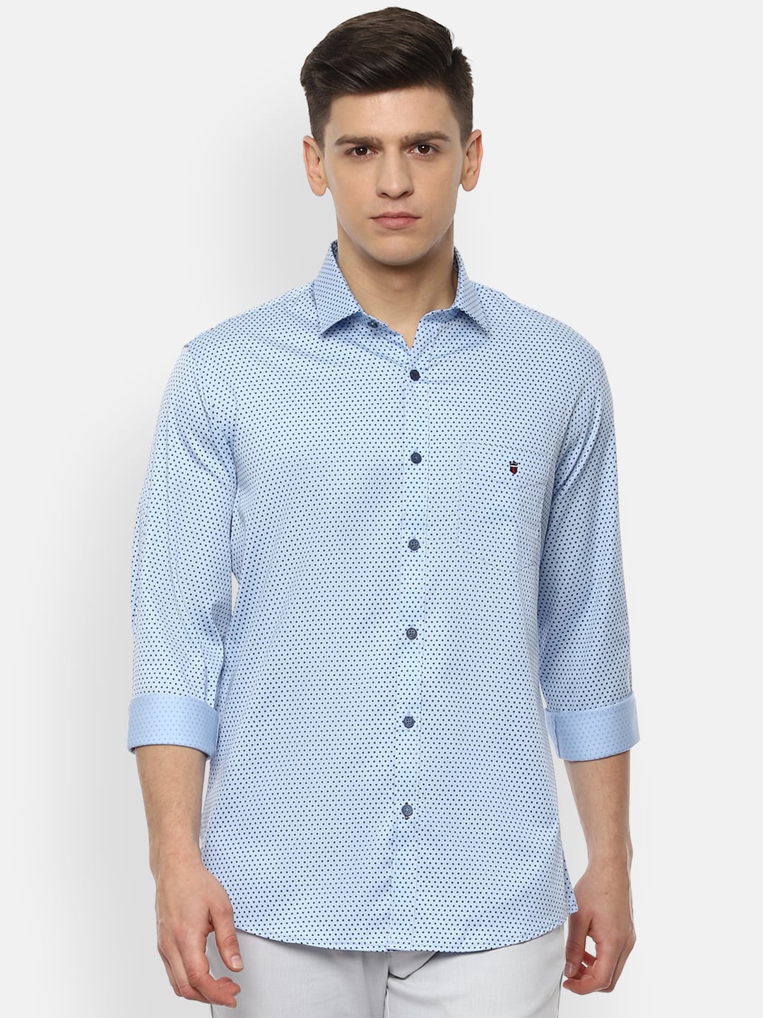 

Louis Philippe Sport Men Blue Slim Fit Polka Dot Printed Casual Shirt