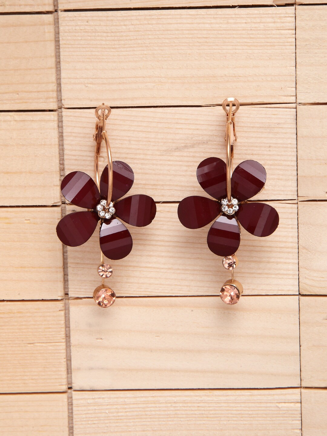 

Shining Diva Fashion Maroon Contemporary Hoop Earrings