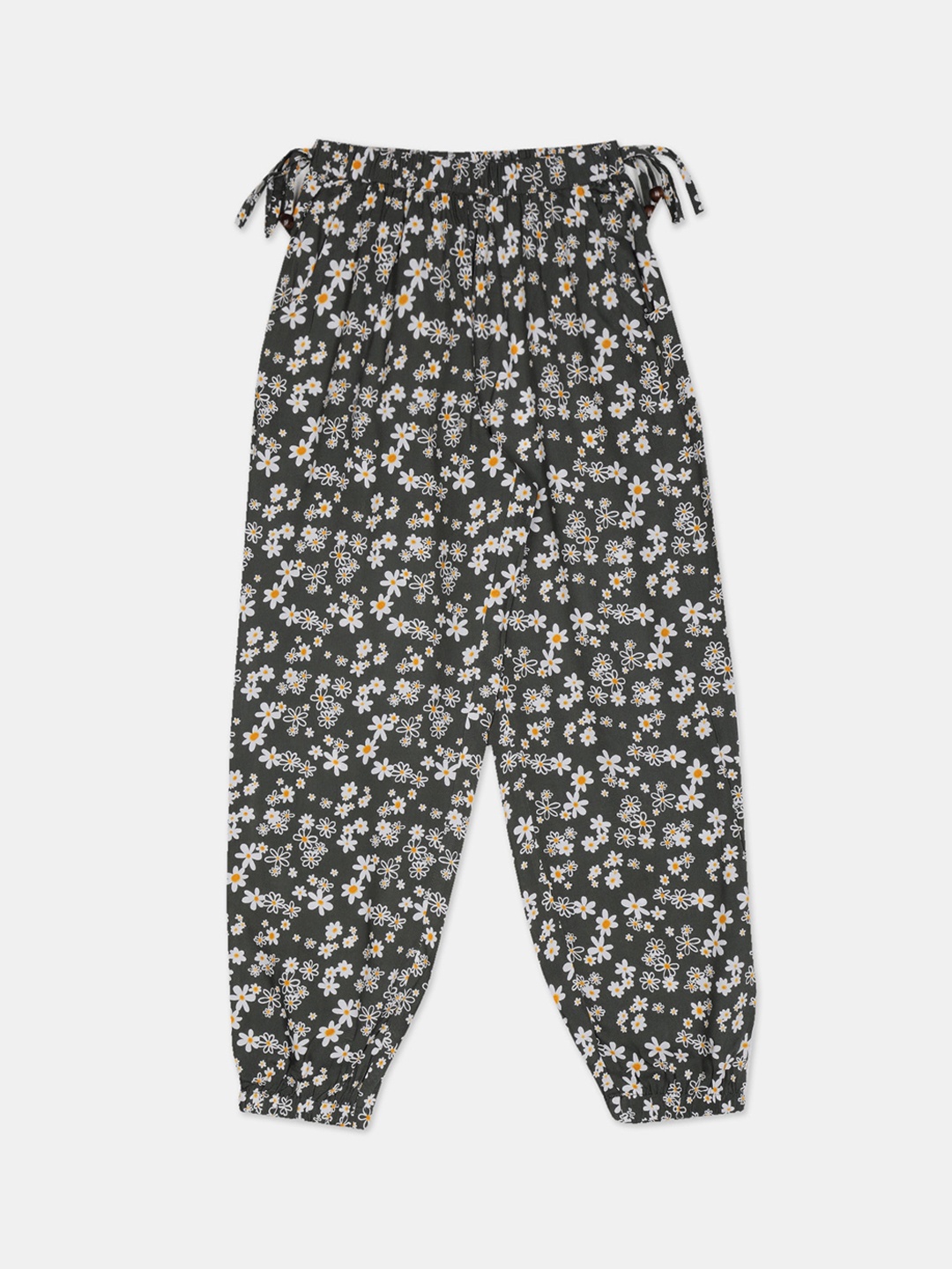 

Cherokee Girls Olive Green & White Regular Fit Printed Joggers