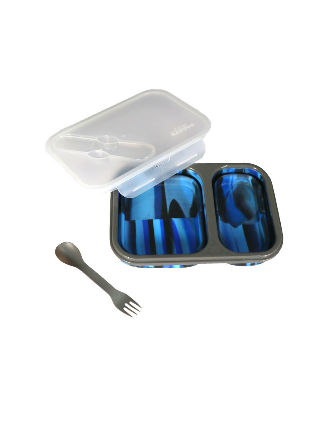 

Smily Kiddos Kids Blue & Black Abstract Printed Expandable & Foldable Lunch Box