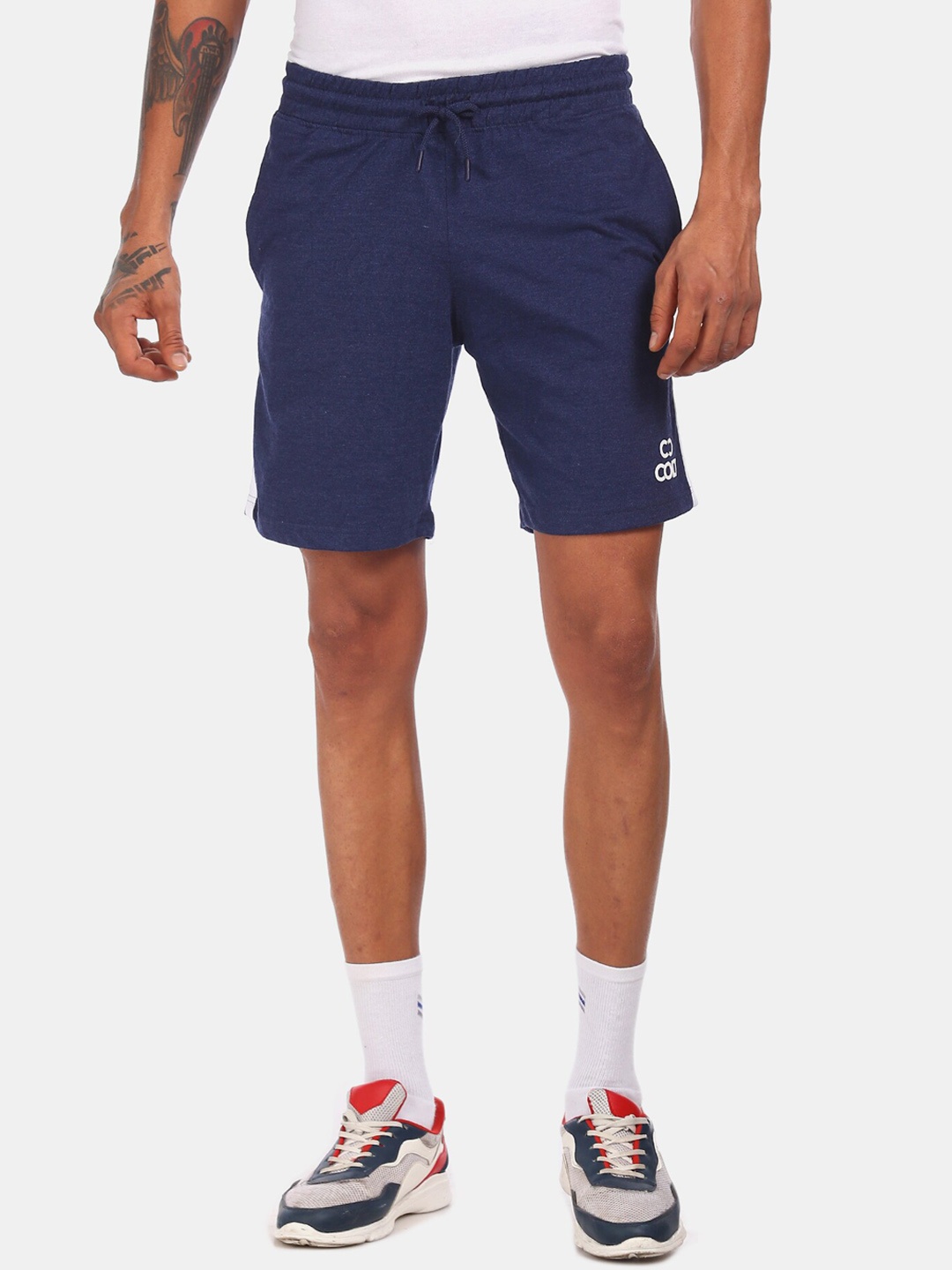 

Colt Men Navy Blue Solid Regular Fit Sports Shorts