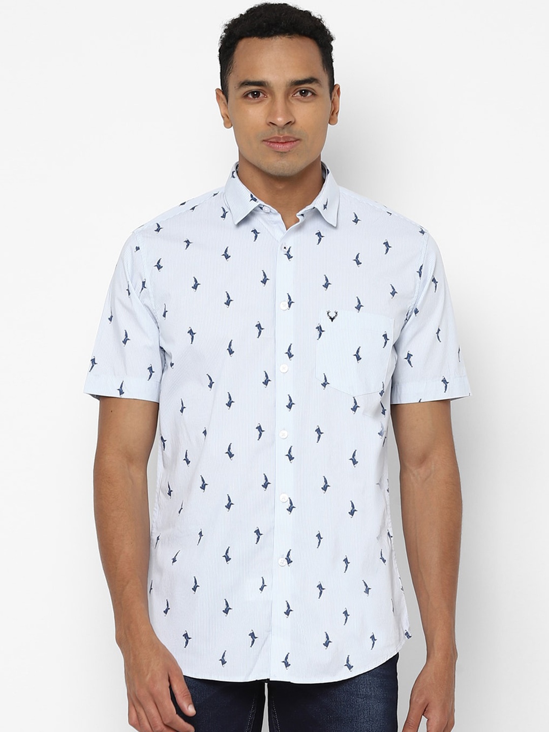 

Allen Solly Men Blue Slim Fit Printed Casual Shirt