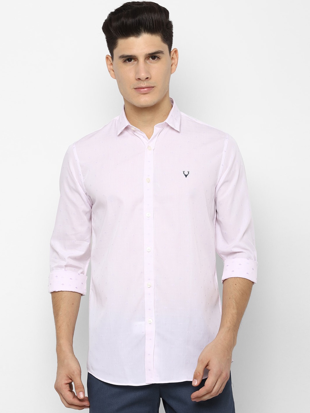 

Allen Solly Men Pink Slim Fit Checked Casual Shirt