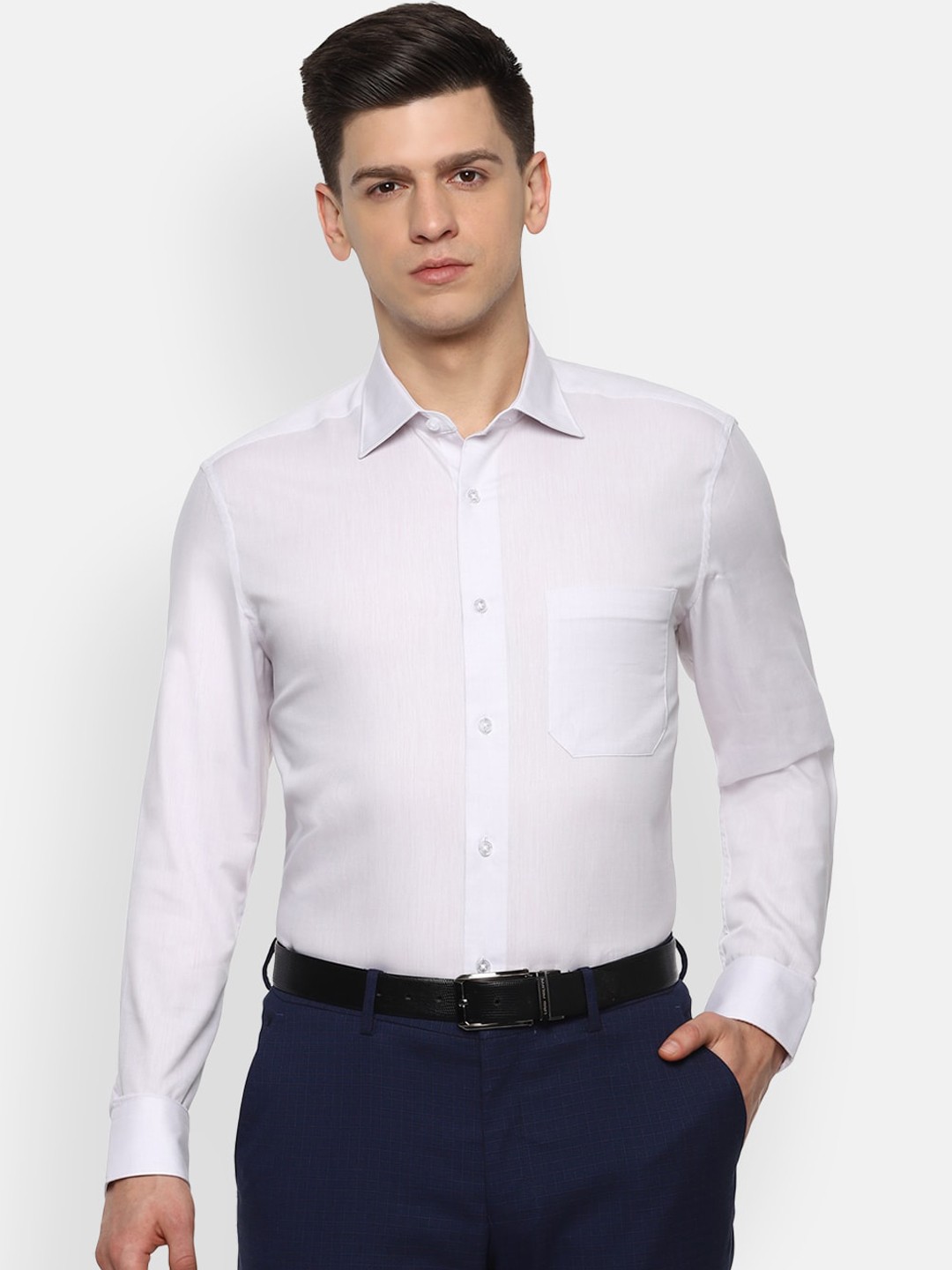 

Louis Philippe Men White Regular Fit Solid Formal Shirt