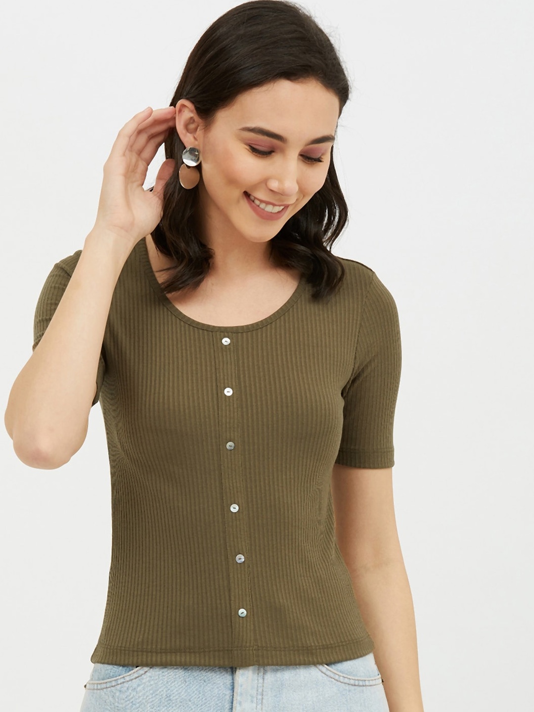 

Harpa Olive Green Regular Top