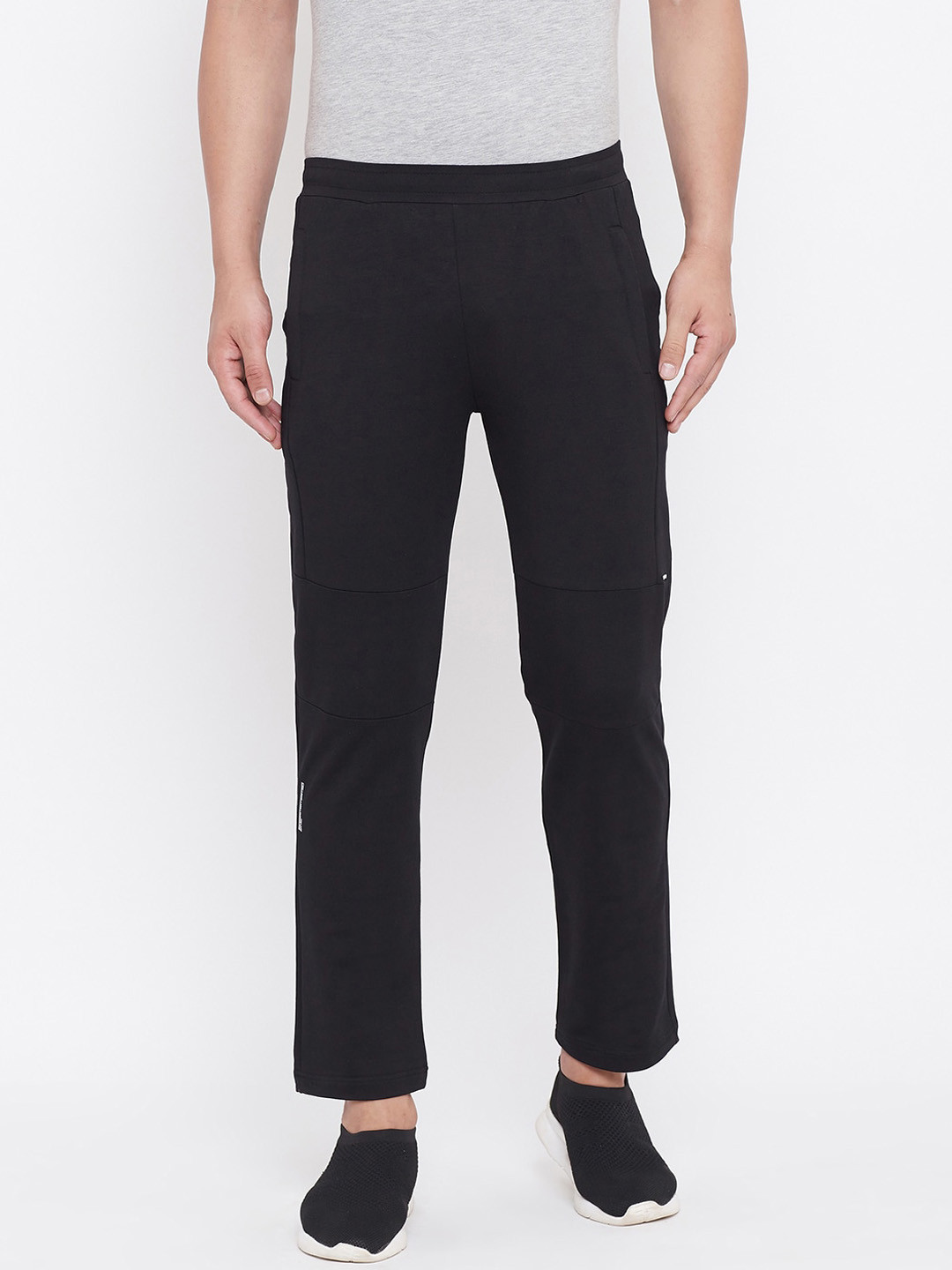 

Okane Men Black Solid Track Pants