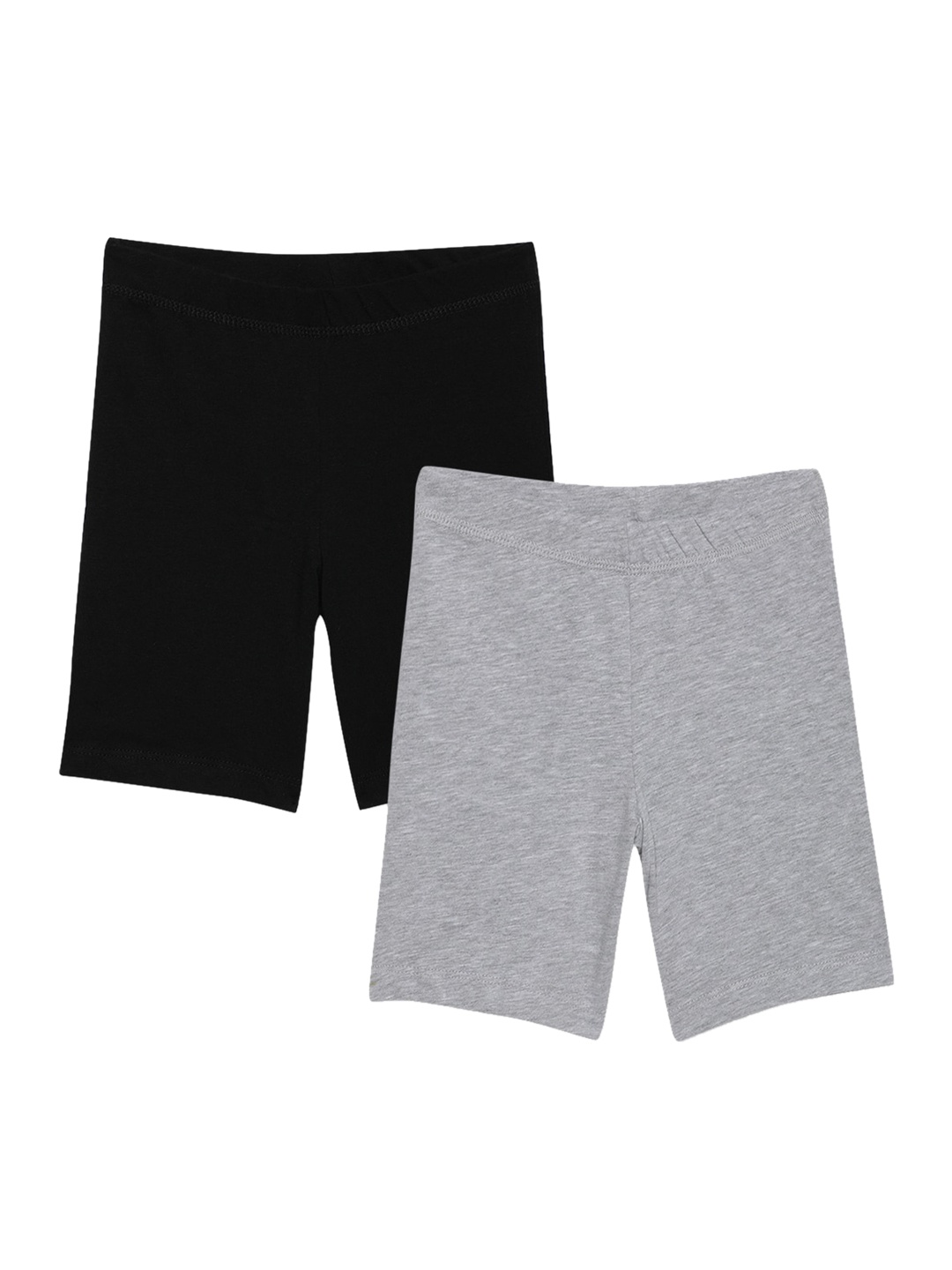 

Charm n Cherish Pack of 2 Girls Grey & Black Solid Basic Briefs